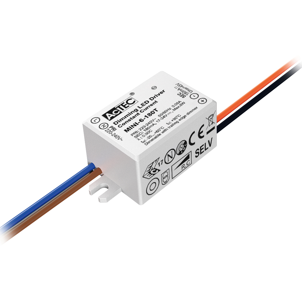 180mA 6W TRIAC Dimming LED Driver (CC)